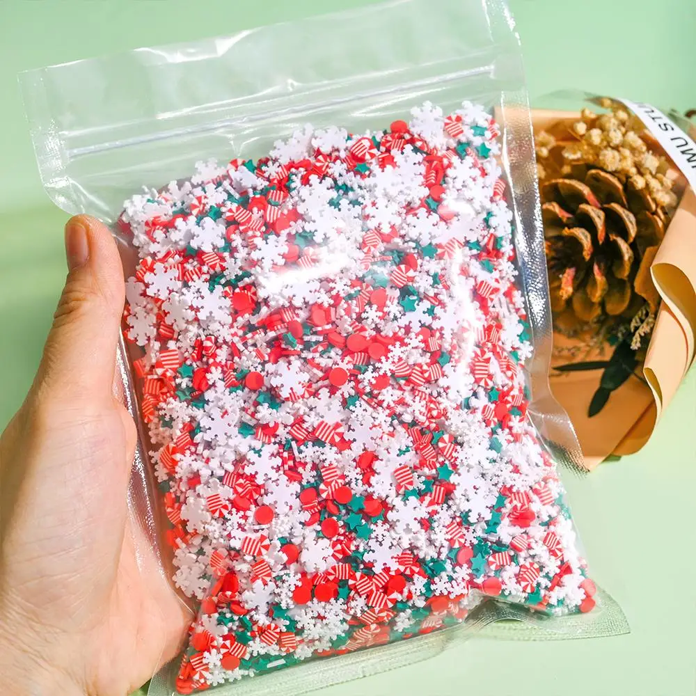 400pcs 10g Christmas Nail Polymer Clay Slices Sprinkles Mixed Xmas Series Slime Soft Clay Nail Art Accessories DIY Crafts Suppli