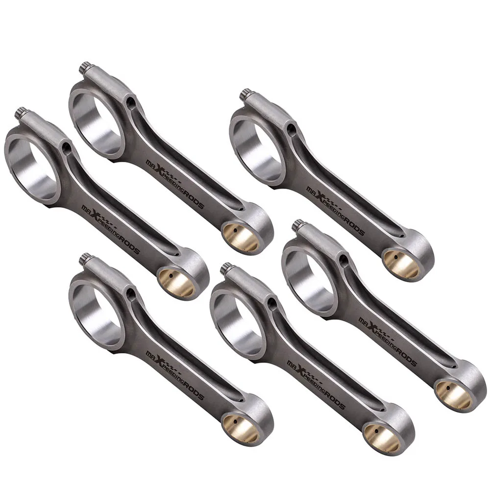 

6 шт. шатуны H-образной балки, болты ARP для Audi VW 3.0T EA839 V6 24 В TFSI 155 мм