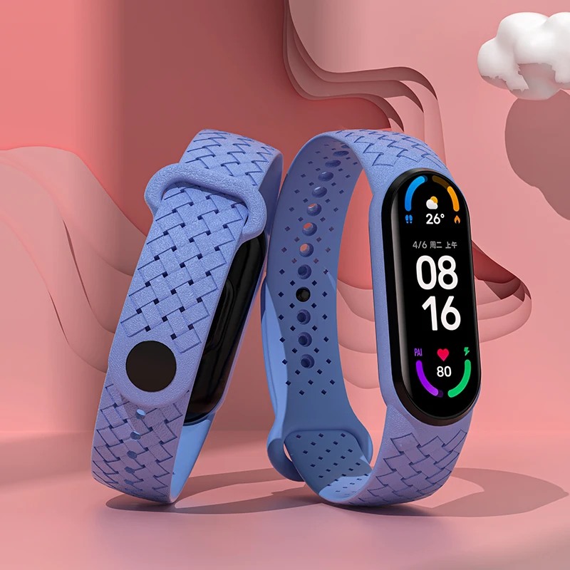 Silicone Braided Solo loop Bracelet For Xiaomi Mi Band 7 NFC Wrist Quick Replacement Sport smartwatch correa mi band 6 5 4 strap