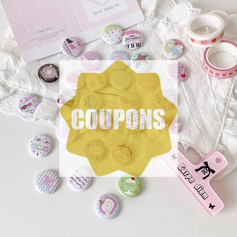 Badges à boutons de dessin animé mignons et Kawaii, 6 pièces, motifs pastel assortis, surface lisse pour la décoration de sacs à dos, artisanat DIY, cadeaux pour adolescents