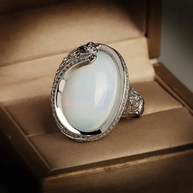 Anillo De Jade De plata sólida S925 para Anillos De origen Unisex, piedras preciosas De Jade, Bizuteria, joyería De plata fina 925, anillo para mujeres y hombres