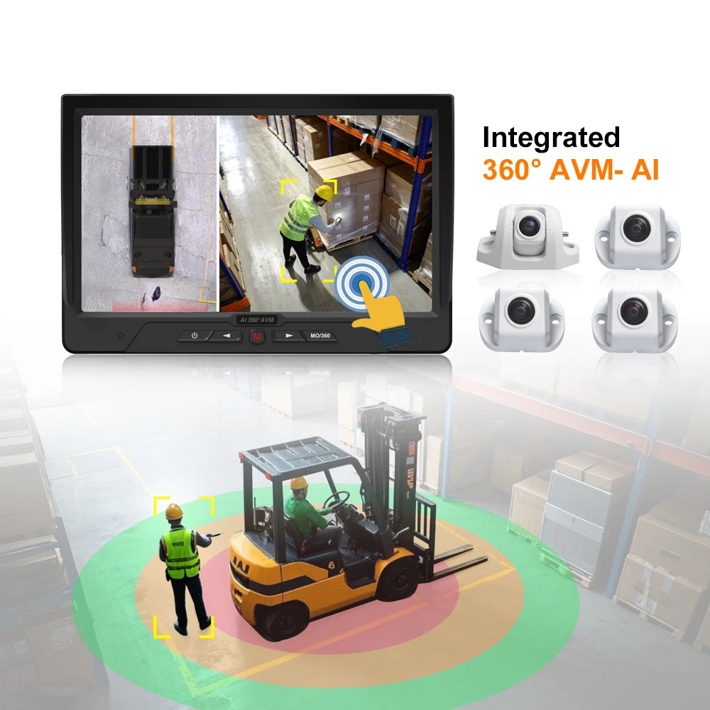 Heavy IP69K Waterproof AVM AI 360 Degree Camera Surround View System for Mining Truck Construction Commercial Fleet