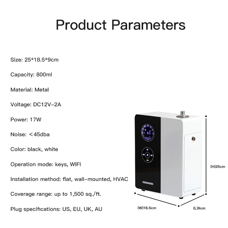 Namste 1500 m2/pieza. Difusor de aceites esenciales para Hotel, ambientador, fragancia para habitación, purificador de Perfume para oficina, máquina aromática
