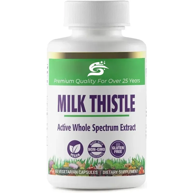 Milk Thistle, Active Full Spectrum Extract, Vegetarian, Non Gmo, Gluten Free, 60 Vegetarian Capsules