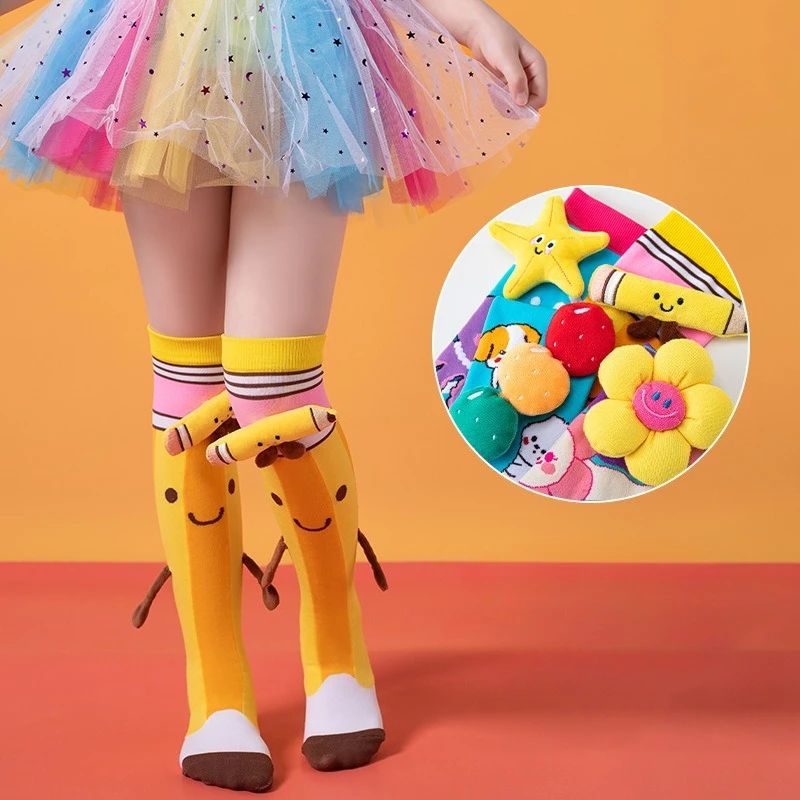 Niedliche Cartoon-Kinderstrümpfe Lustige Schmetterling-Oktopus 3D Kindersocken Party Festival Mädchen Jungen Lange Socken Kniestrümpfe – Detail 2