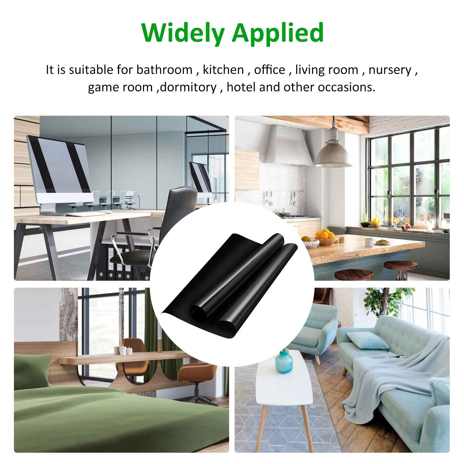 

1 Way Privacy Window Film Pet Reflective No Glue Heat Blocking Uv Protection Blocking Window Tint