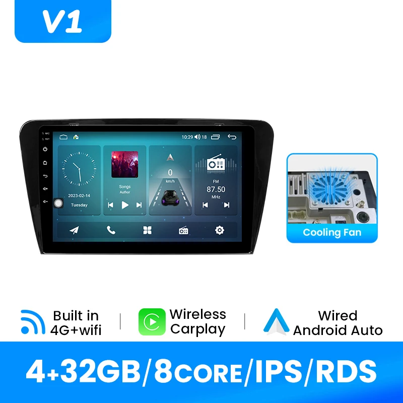 Draadloze Carplay Android 14 Autoradio Speler Voor SKODA Octavia 3 A7 2013-2018 GPS Navigatie IPS Scherm multimedia DSP 4G Wifi