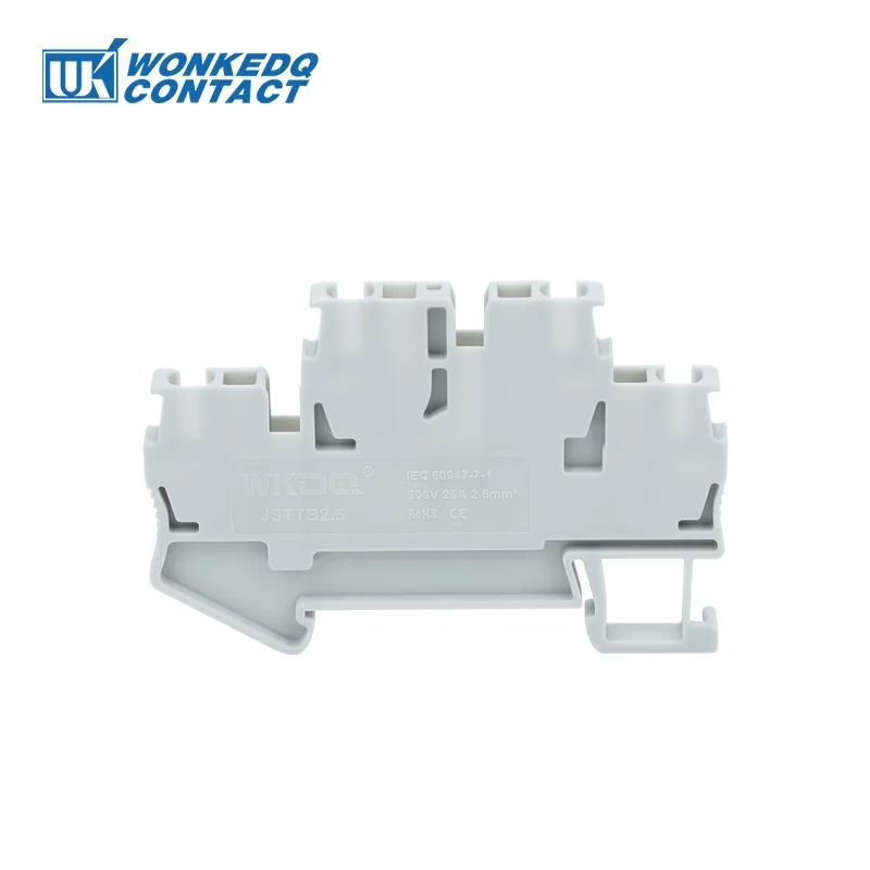 STTB2.5 50Pcs Double Level Electrical Connectors 2 Layer Spring-cage ST Type Wiring Return Pull STTB 2.5 Din Rail Terminal Block