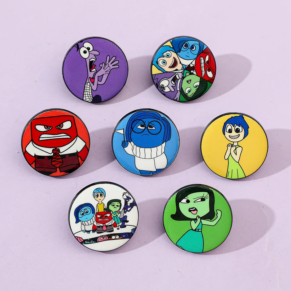 Disney Inside Out 2 Cartoon Enamel Pins Custom Design Brooches Lapel Badges Cartoon Animal Jewelry Accessory Gift for Friends