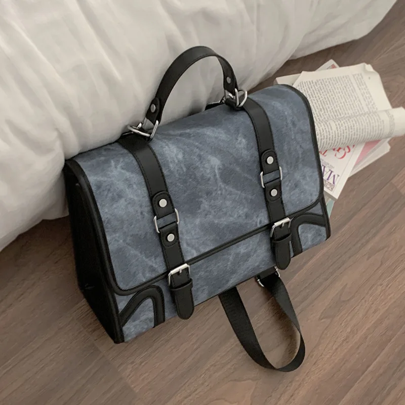 

Fashion Vintage Popular England Style Student Bags All-match Multi-function High Quality Backpack Magnetic Clasp Commuter Bag