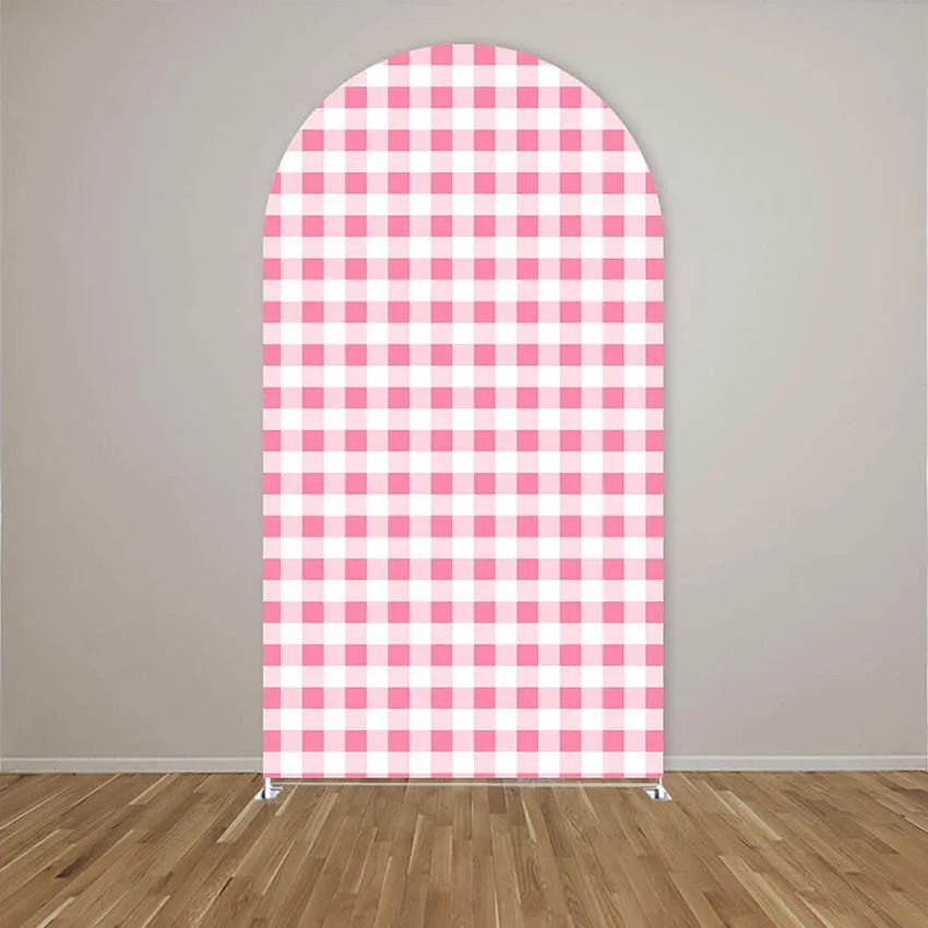 Mehofond مخصص 2-الجانب الوردي منقوشة الفراولة فتاة أول حفلة عيد ميلاد الطفل غطاء دش كيارا قوس خلفية ديكور خلفية