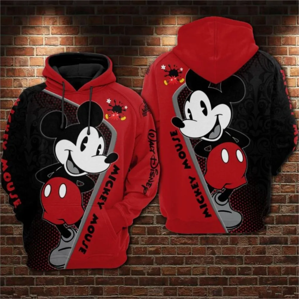 2026 neue Disney Cartoon 3D Digitaldruck Mickey Maus Muster Hoodie Täglich Casual Pullover Straße männer Hoodie