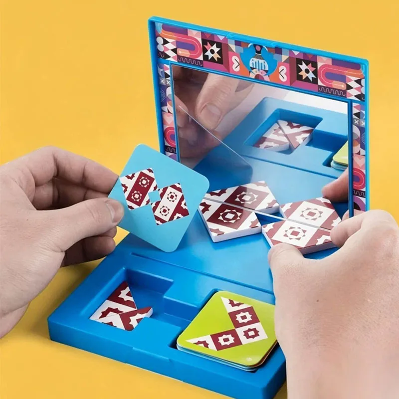 Plastic Mirror Puzzle Spatial Thinking & Visual Imagination Pattern Matching Montessori Educational Toys For Kids IQ Games