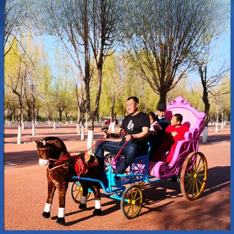 Ice and land dual-purpose, princess simulated horse-drawn carriage, electric four-wheel