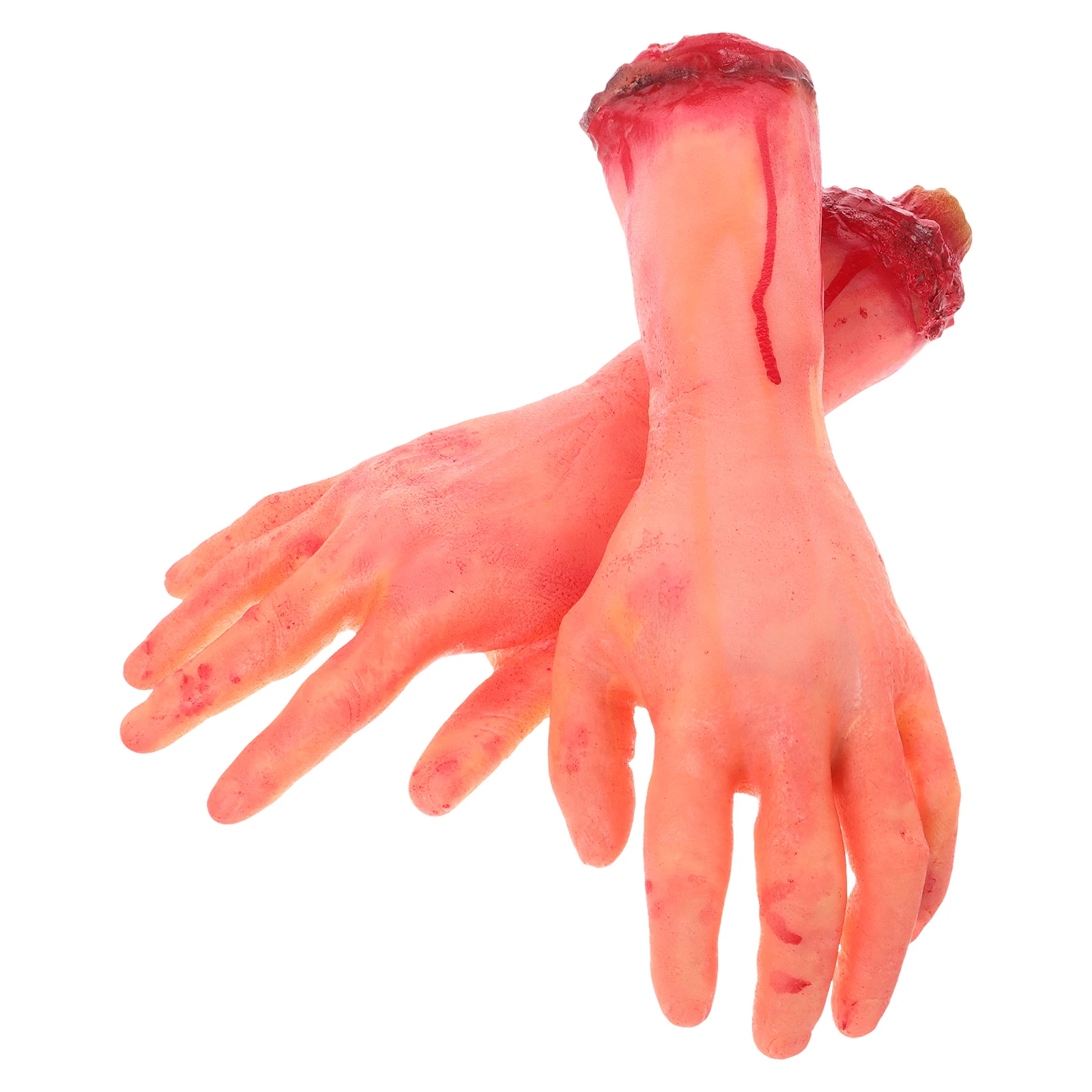 Decoração de mão falsa realista, 2 peças, adereços de halloween, peças corporais cortadas, suprimentos de truque, casa assombrada, acessório de palco
