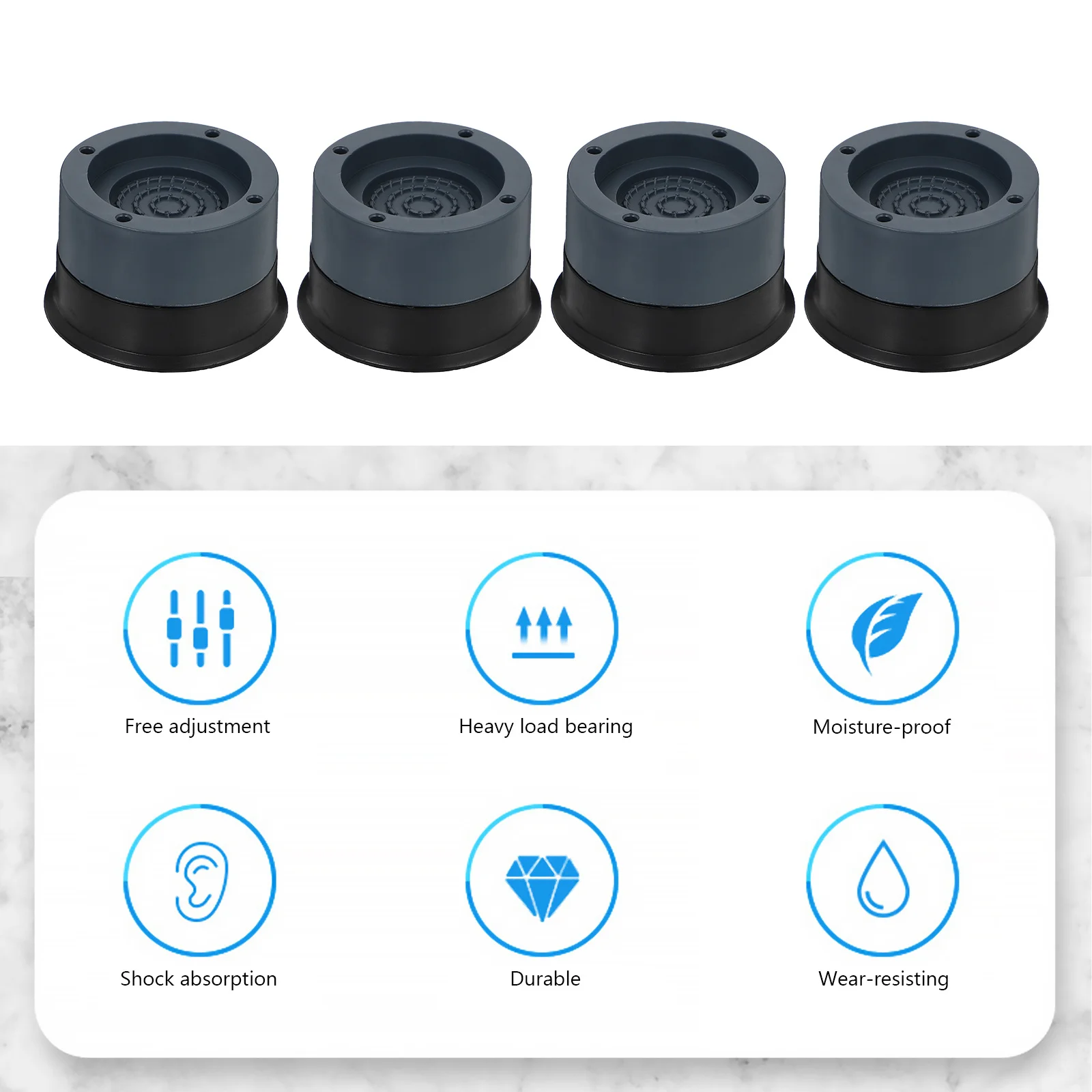 4 قطعة منصات مضادة للانزلاق غسالة دائم عدم الانزلاق وسادة القدم مثبت للصدمات منع الاهتزاز الحد من الضوضاء