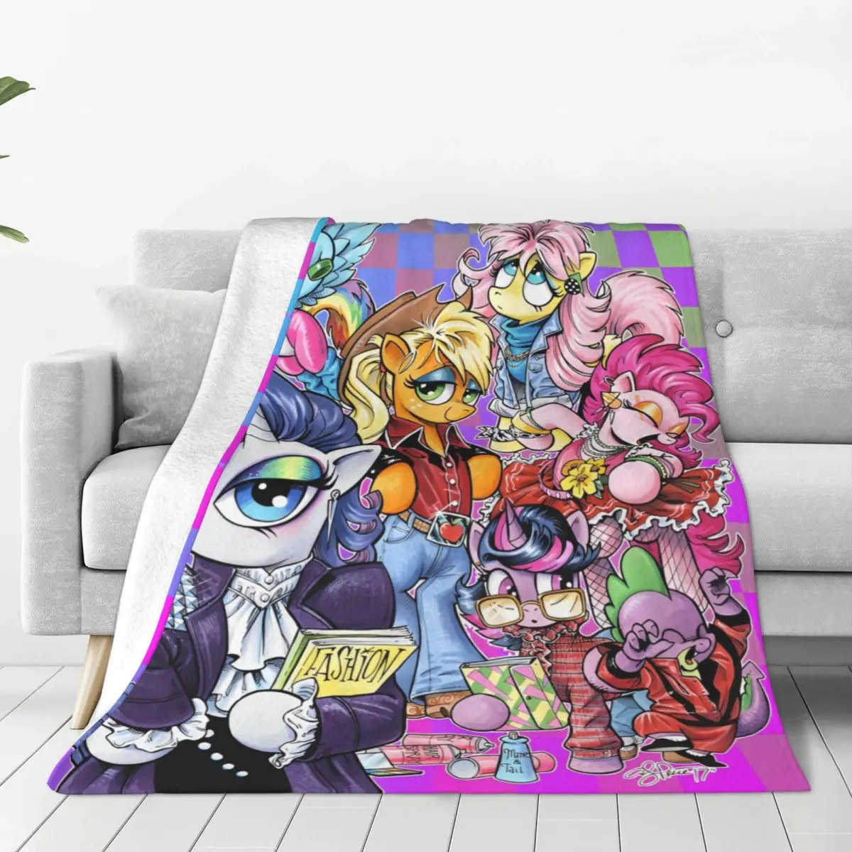 My Little Pony Cute (5)-bayingimg Flannel Blanket Super Soft Throw Blanket for Outdoor Decorative Funny Bedspread Sofa Bed Cover