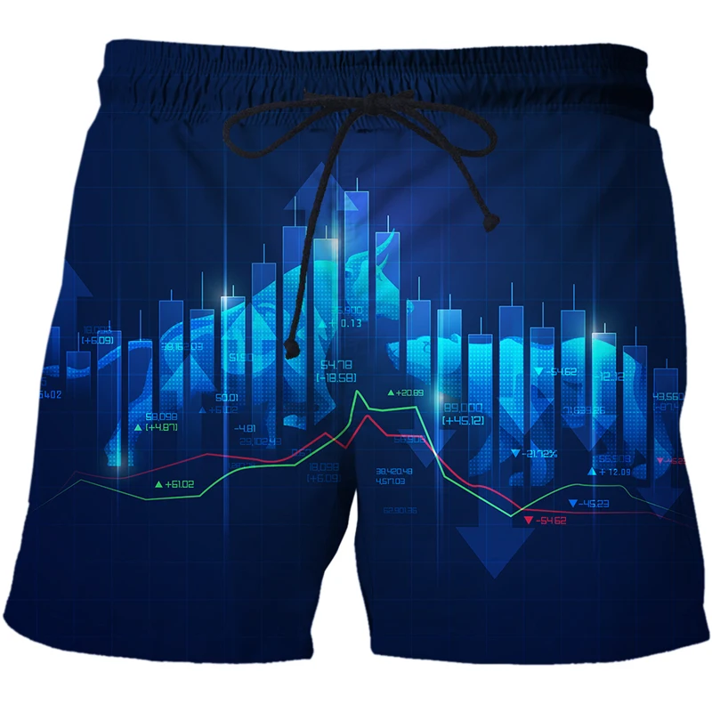 2022 New summer shorts men's fashion hot AI technology cool series 3d short surfing beach casual men's pants sports swimsuit