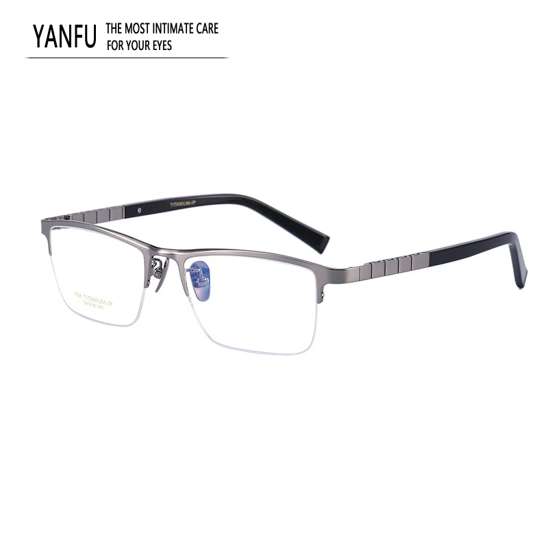 Pure Titanium Semi-Rimless Myopia Glasses Frames  organ-pipe legs Men Business Rectangle male Design Optical Eyeglasses Reading