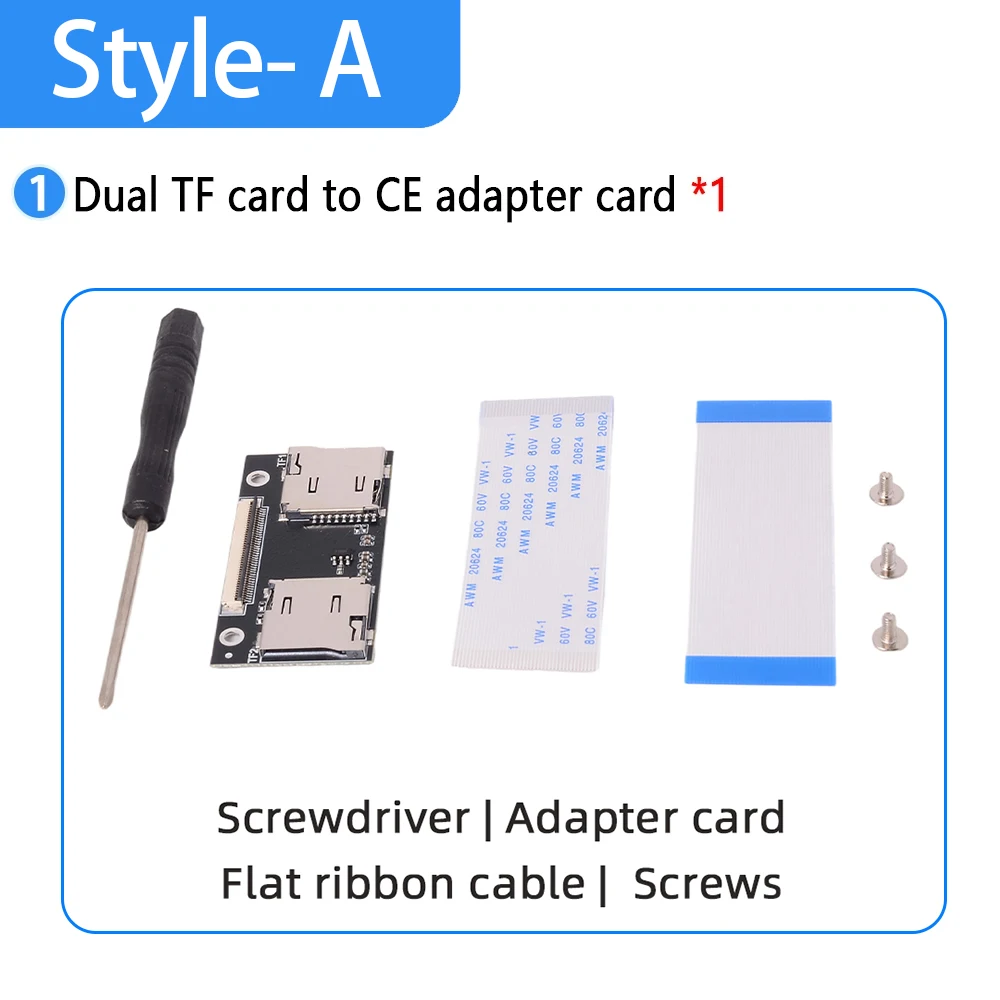 2-Port TF zu CE Adapterkarte, zertifiziert für iPod Classic 3-7 Gen, unterstützt iPod Video, iFlash, Industrie-PC, DVR, Dashcam, NAS-Speicher