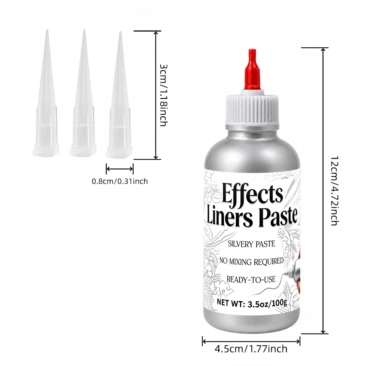Silvery 3D Texture Paste Line Drawing Gel Medium Festive Crafting Gift For Squeeze Tube Sculpting And Canvas Decor