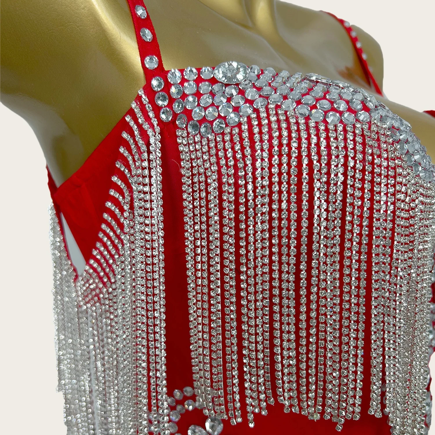 Yelian Luxury Sparkly Rhinestone Tassel Sheer Mesh Dress Sexy Latin Dance Mini Dress Party Women Couture Birthday Cocktail Dress