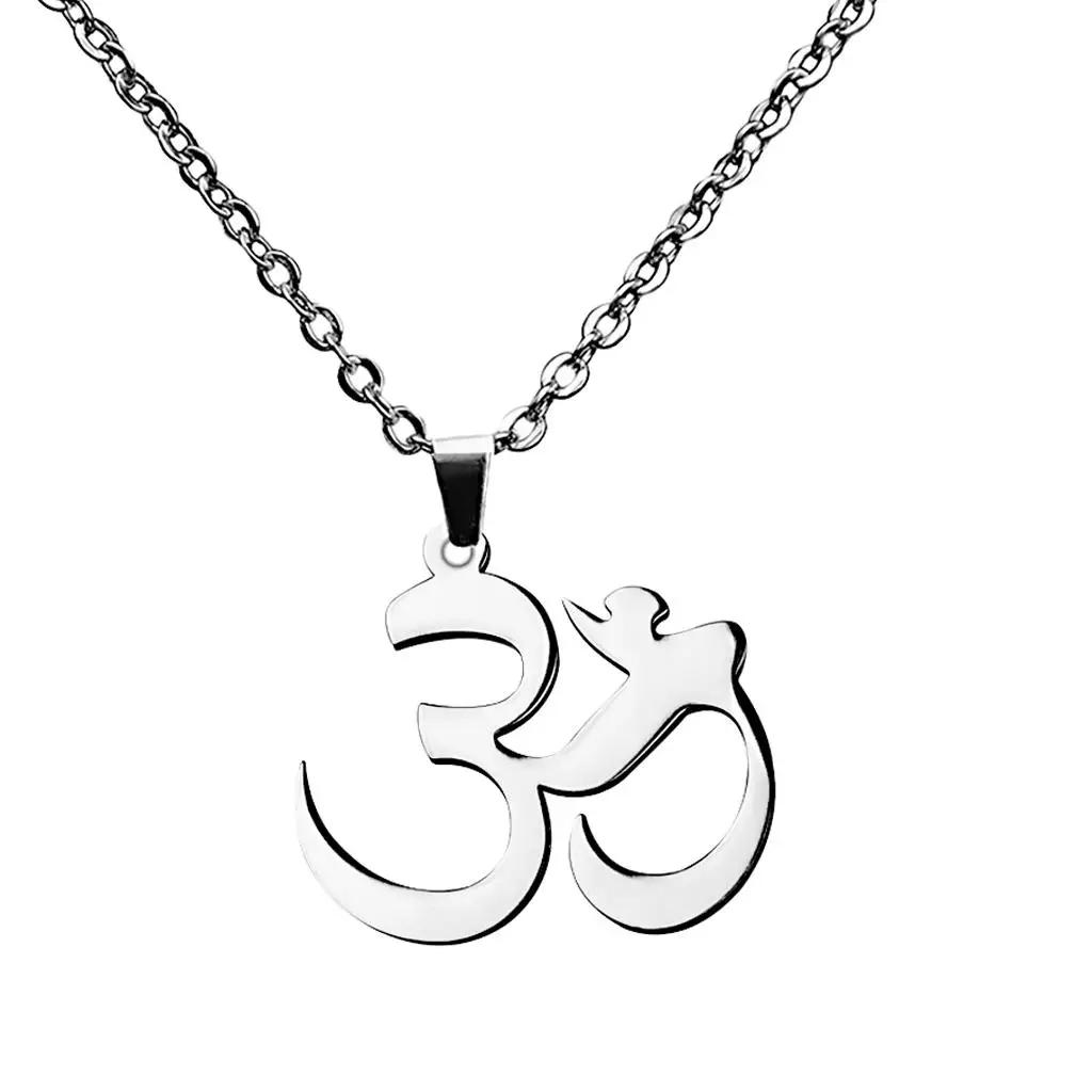 

Stainless Steel Gymnastics Sanskrit Design Pendant Chain Necklace