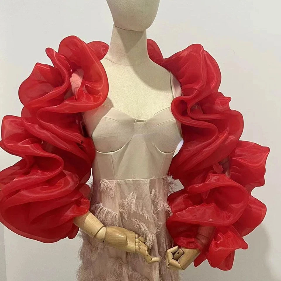 

Индивидуальные свадебные накидки с рюшами, болеро из органзы для невесты, женский свадебный топ-накидка для торжественных мероприятий