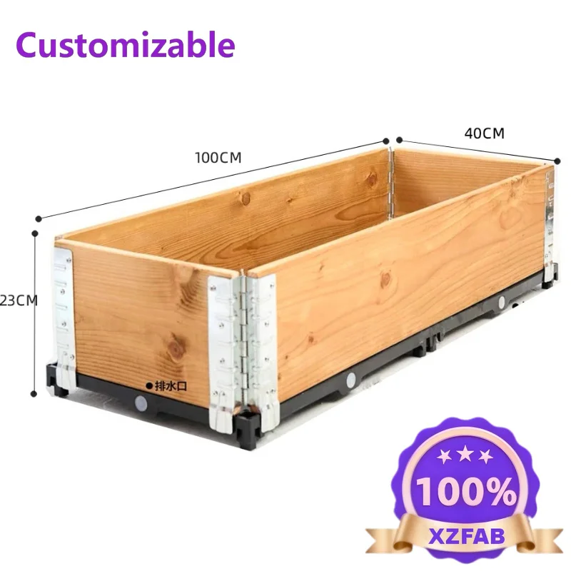 Factory Direct 2026 Anti-corrosion wood flower box, special box for growing vegetables, one-meter vegetable garden vegetable
