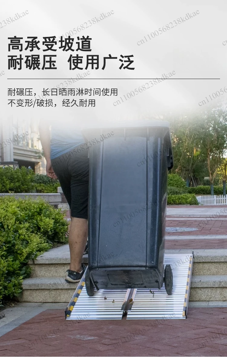 Foldable Aluminum Wheelchair Ramp Portable Mobile Slope Board For Stair Climbing And Daily Obstacle Crossing Access Use
