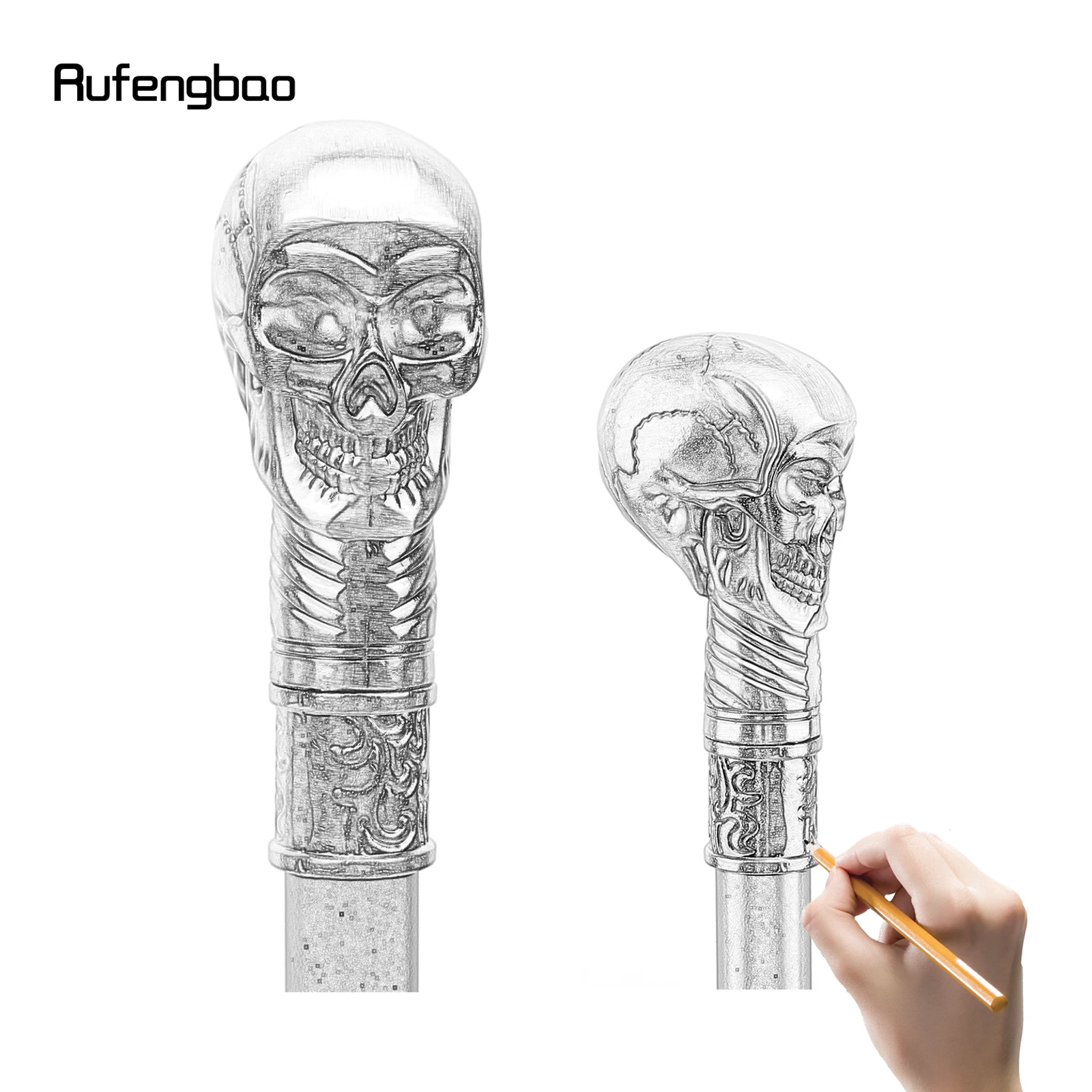 Skull Head Steampunk Walking Cane แฟชั่นตกแต่งเดิน Stick สุภาพบุรุษหรูหรา Crosier ลูกบิดเดิน Stick 93 ซม