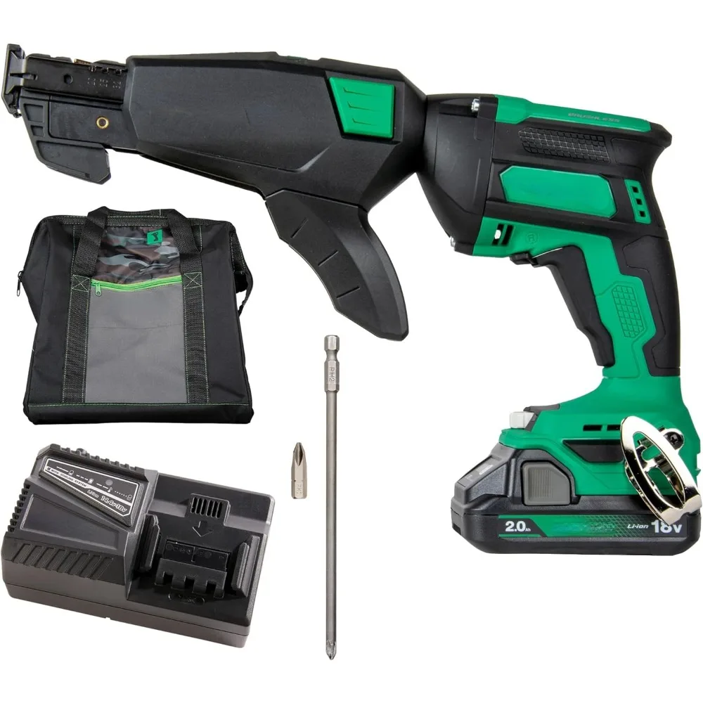 

Cordless Drywall Screw Gun Kit | Includes Collated Screw Magazine Attachment | Includes 1-18V 2.0 Ah Battery