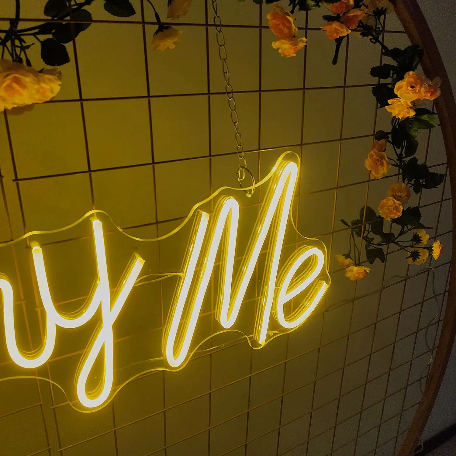 Marry Me Neon Sign Light Wall Art Gifts,Neon Sign Acrylic Wall Decorations Neon Sign for Wedding Party Led Neon Light Sign Decor