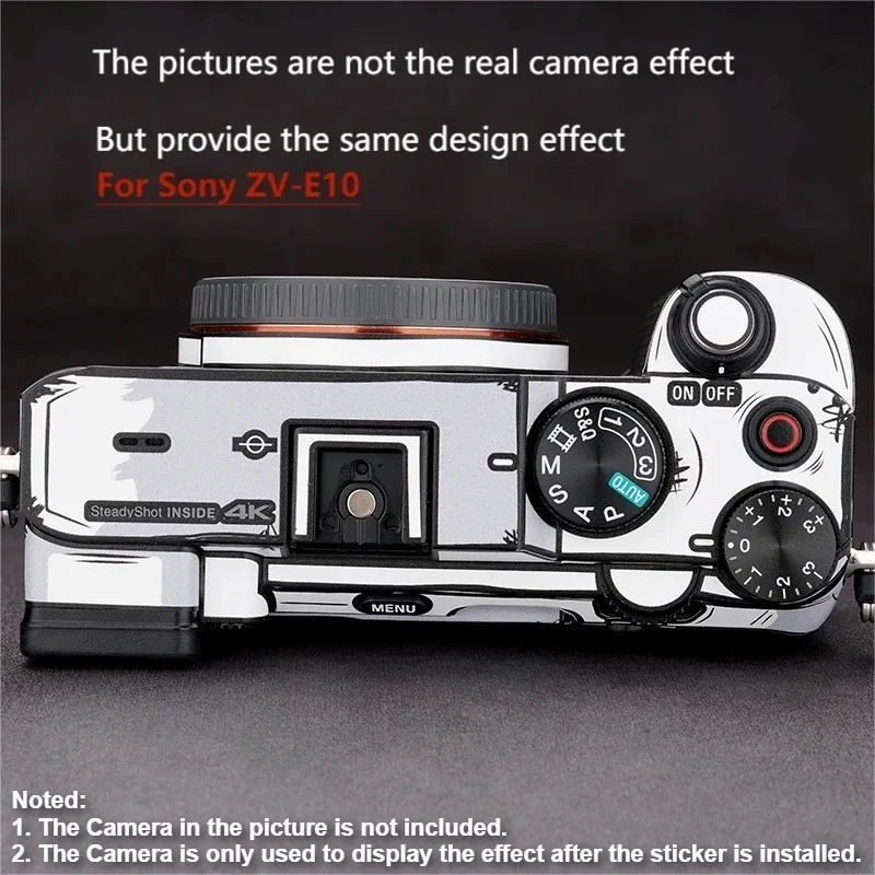 For Sony ZV-E10 ZVE10 2D version Camera Sticker Vinyl Wrap Anti-Scratch Protective Film Protector Coat Alpha ZV E10