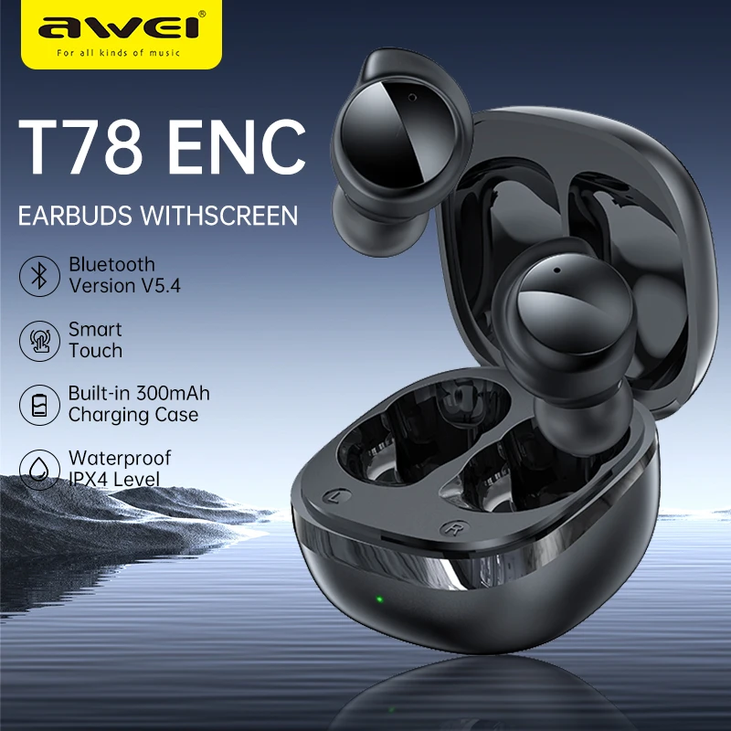 Awei T78 Bluetooth 5.3 Earphones Wireless 3D Stereo TWS Headphones with Microphones Game In-ear Headset Hifi HD Call Earbuds - Image 2