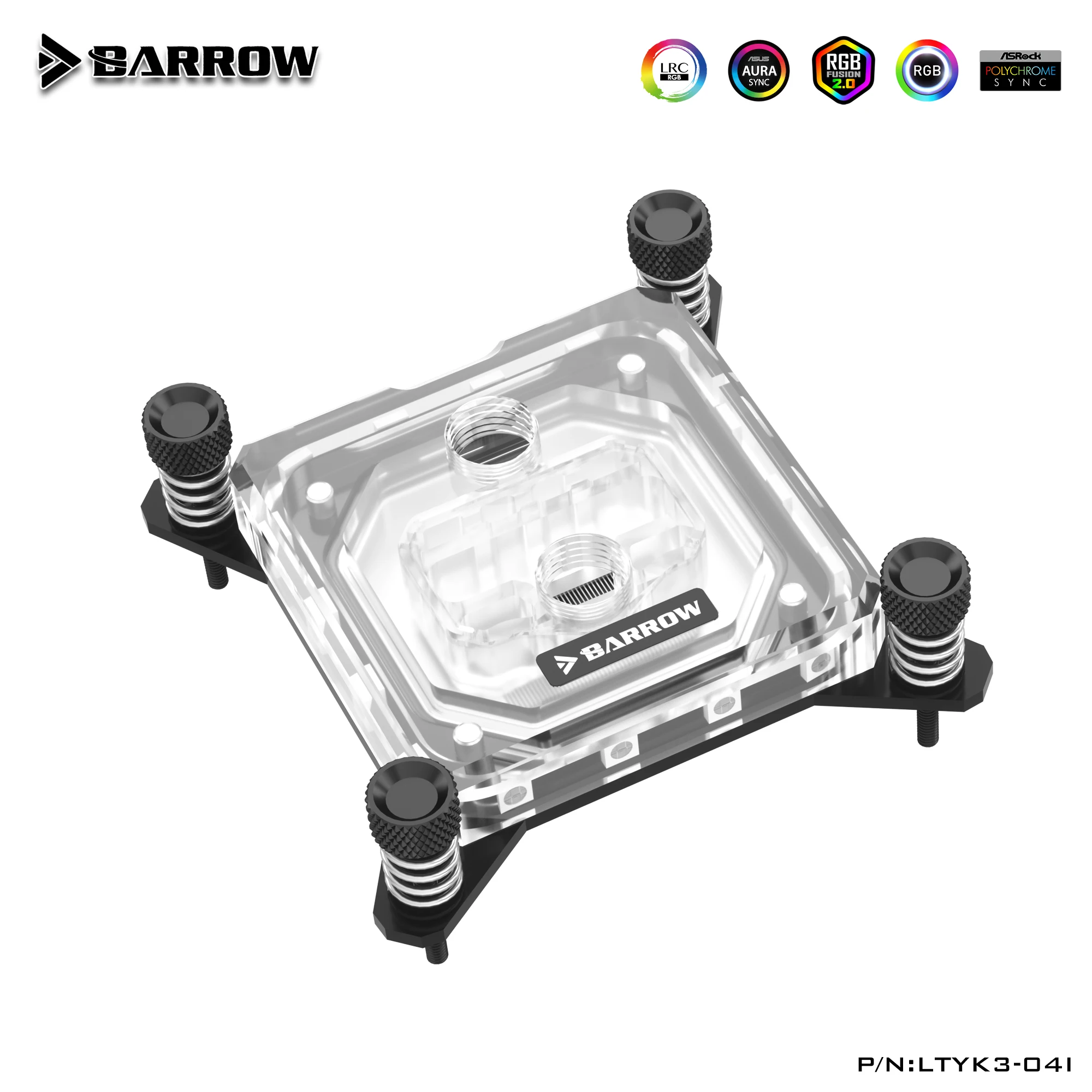 BARROW Aurora 5V Acrylic CPU Water Block Compatible For LGA 1700,1200,2011,2066,115X,Black,White,LTYK3-04I