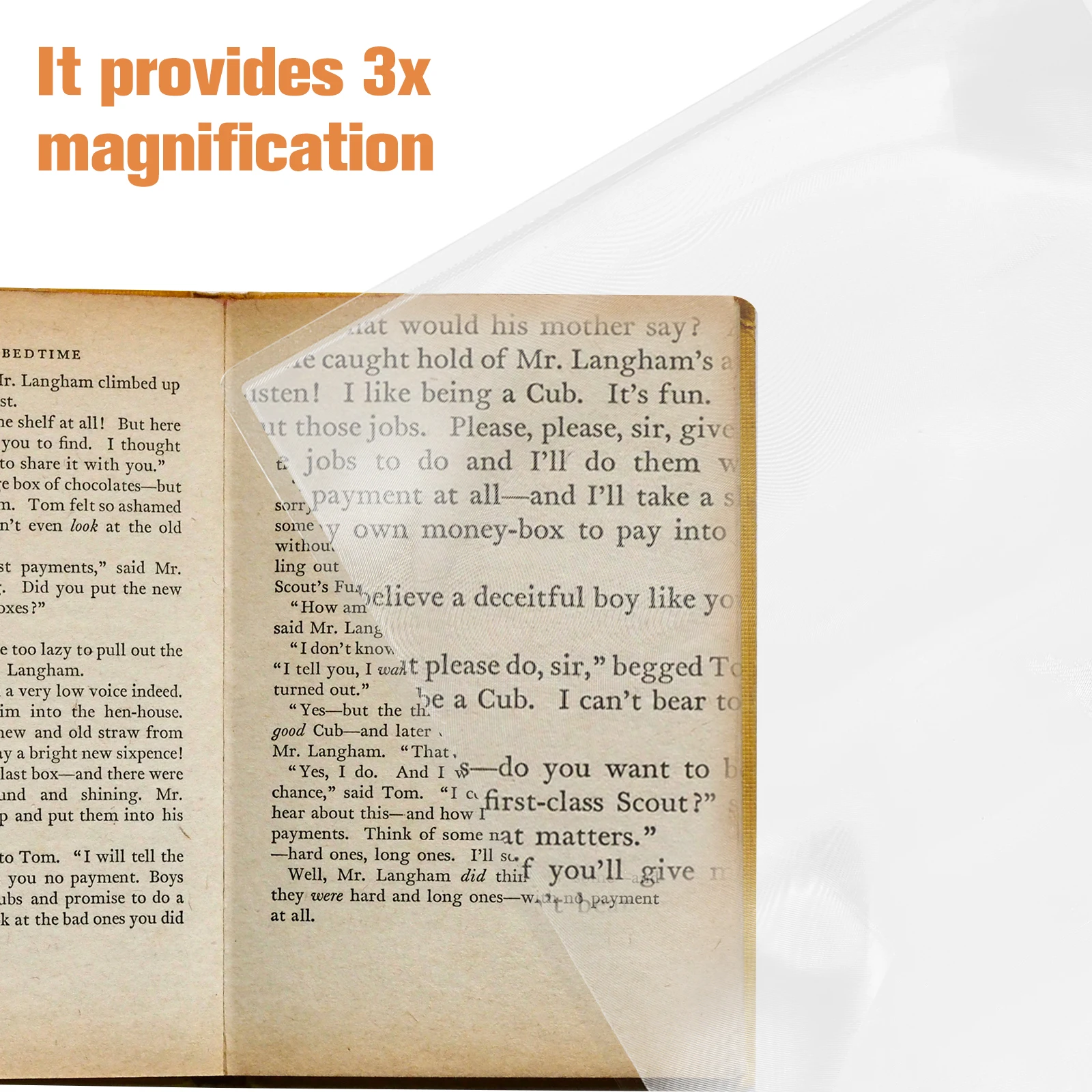 

3x Full Page Magnifier Sheet 300mmx210mm Large Reading Aid for Seniors Book Lovers Writing Drawing Outdoor Use