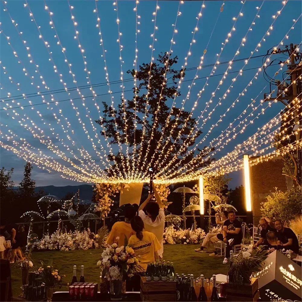 Festone di Natale Ghiacciolo LED Stringa di luce Spina UE 220V Fata natalizia Ghirlanda Lampada per la decorazione della stanza del giardino della festa nuziale