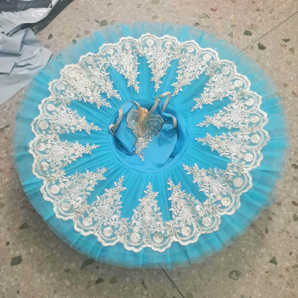

Blue Ballet Tutu Skirt Costumes White Swan Performance Clothing Dance Costume Leotards for Girls Vestidos De Baile