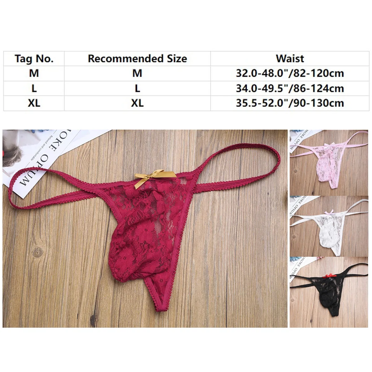 Gay Mens Sexy Panties Lingerie Sissy Lace See Through Briefs Underwear Transparent Bulge Pouch Open Butt String Underpants