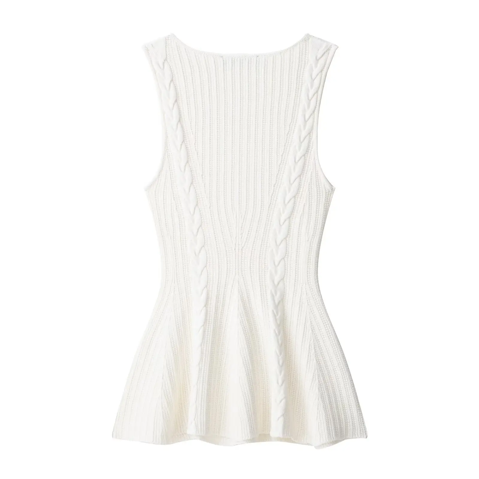 Transfronteiriça início do outono novo estilo europeu e americano feminino cortiça saia de malha estilo bainha colete superior