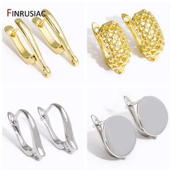 Wholesale 18K Gold Plated Brass Handmade Earwire Fasteners Basic Earring Hooks Clasp,DIY Women Shvenzy Earrings Making Supplies