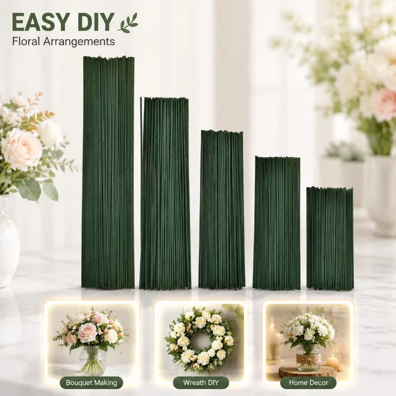 

Coated Wire Stem Floral Rod Soap Rose Flower Wrapped Metal Pole DIY Florist Material Waterproof Adhesive Tape for Artificial