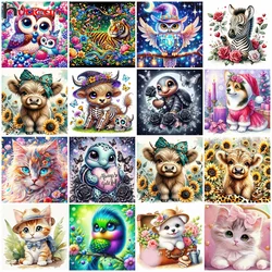 Huacan New Embroidery Animal Turtle 11ct Needlework Full Cross Stitch Flower Rose Printed Canvas Handmade Christmas Gift