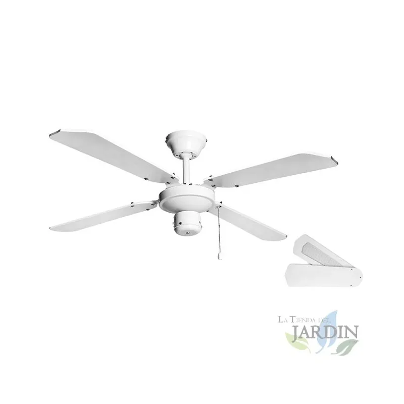 Orbegozo ceiling fan without light, white, diameter of 105 cm, 4 reversible blades and 3 speeds