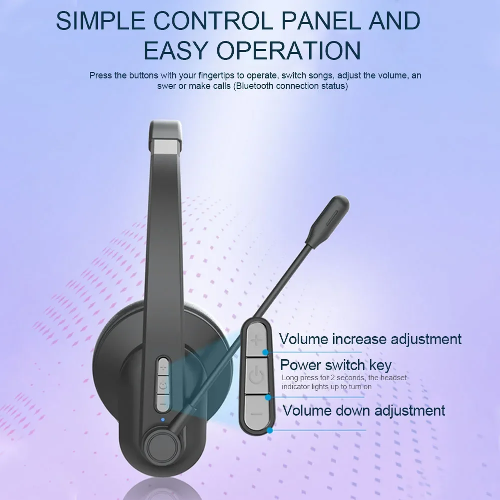 سماعة رأس لاسلكية مزدوجة الوضع 2.4G مع محول USB سماعات رأس متوافقة مع البلوتوث مع زر كتم الصوت لعبة الكمبيوتر