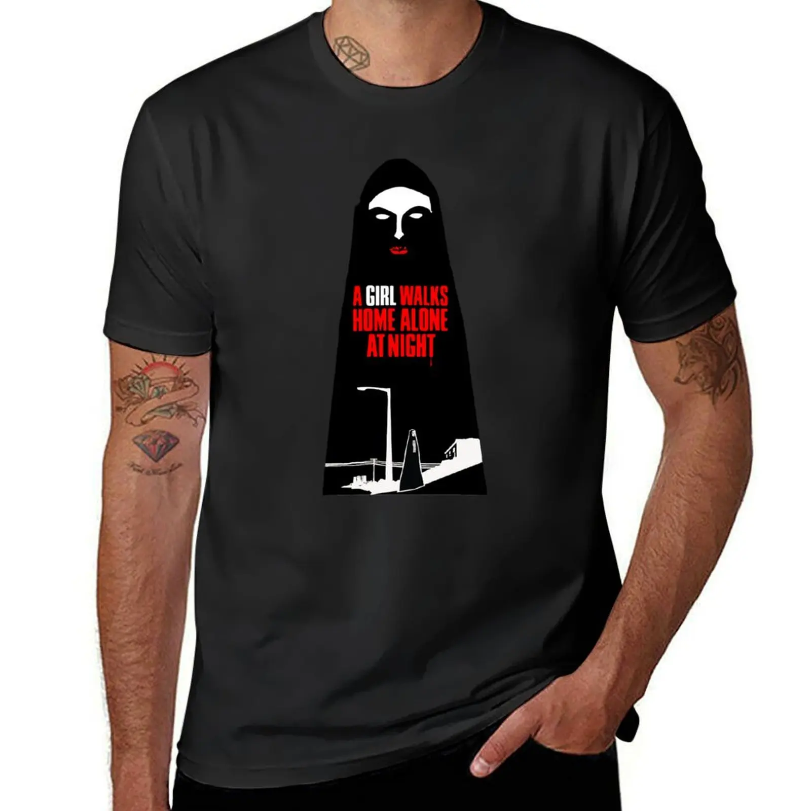 A Girl Walks Home Alone at Night T-Shirt sweat sports fans mens t shirt