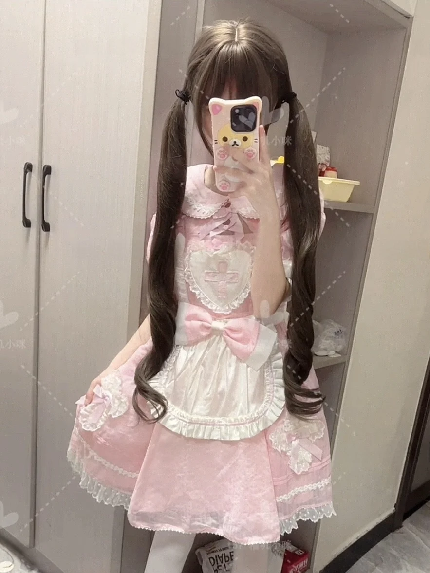 

Sweet Lolita Long Curly Hair Full Head Cover Wig for Women 82cm Natural Style Changeable Hair Parting High Breathability