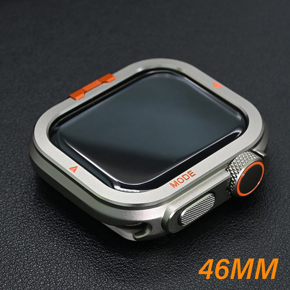 MEN Metal Case for Apple Watch Ultra 49mm Case Series 10 46mm Aluminum Alloy Cover for IWatch Ultra 49mm 10 46mm Bumper Frame