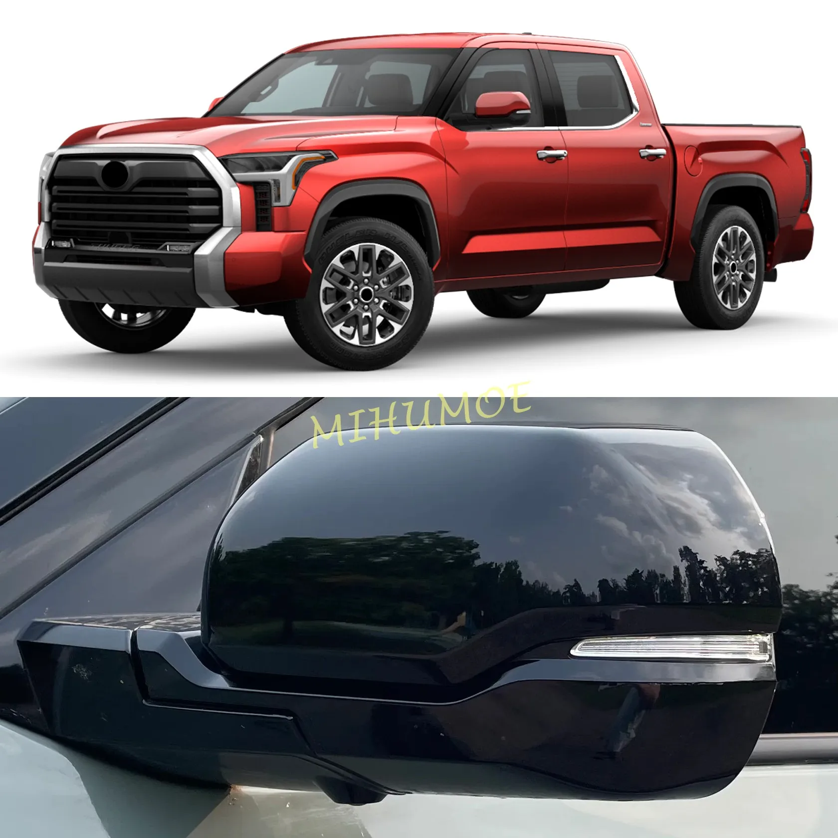 

For Toyota Tundra Sequoia 2023 2024 2025 Glossy/Carbon Fiber Black Rearview Mirrors Side Mirror Cover Decorative Car Accessories